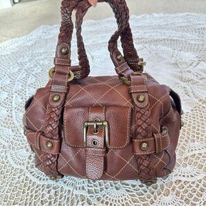 Isabella Fiore Brown Leather Quilted Shoulder Bag